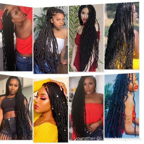 Wholesale Faux Locs Crochet Hair Packs New locs Synthetic Braiding Hair Braids Extensions  New soft Faux Locs